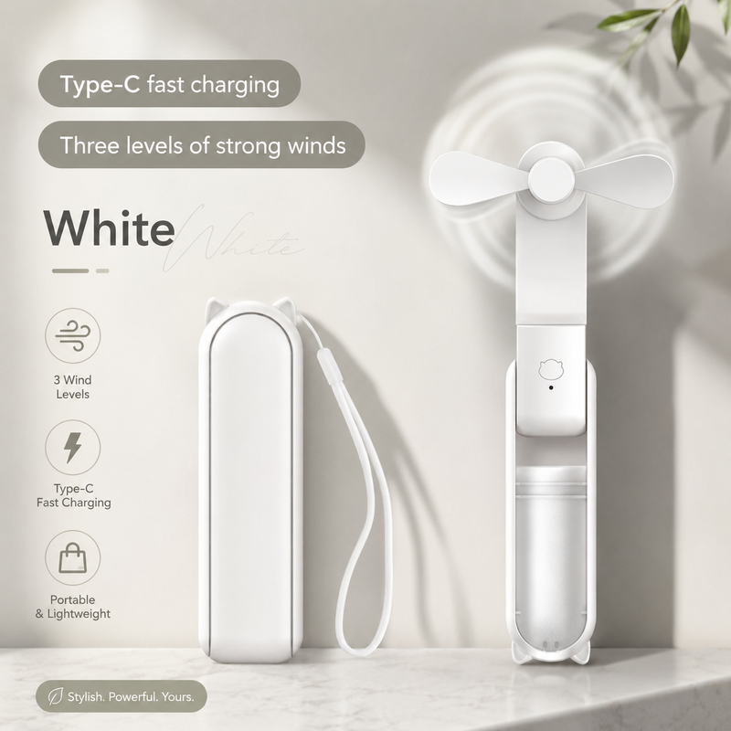 Foldable Mini Fan – Portable Rechargeable Cooling Fan